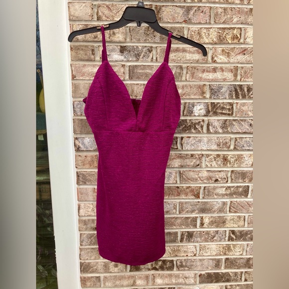 Maroon Glittery Bailey Blue XL Bodycon Formal Prom Dress - Picture 7 of 10